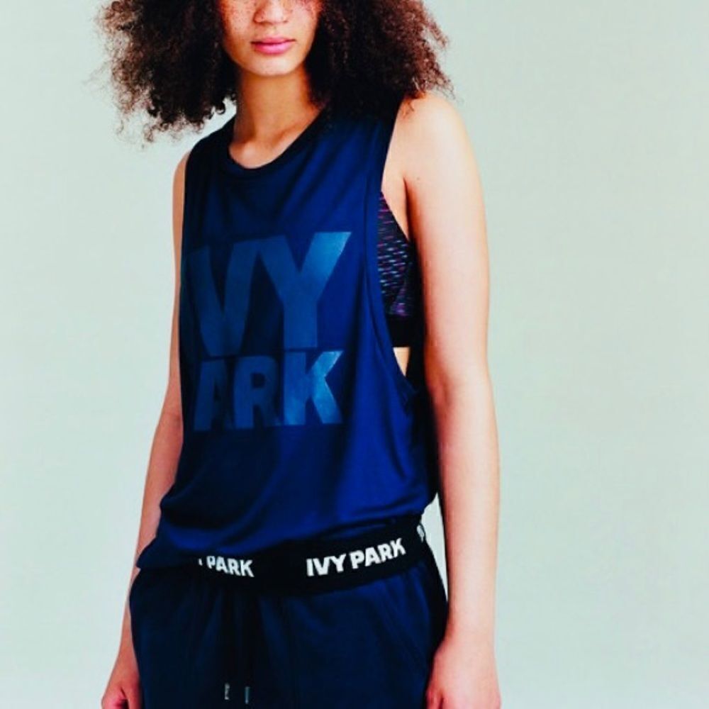 Ivy Park Womens Navy Blue Muscle Tank Size XS Beyoncé Line - Picture 5 of 5